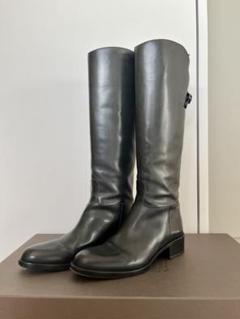 美品　サルトル ロングブーツ　シングルベルト　ネイビー／濃紺 美品サルトル ロングブーツシングルベルトネイビー／濃紺