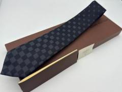 極美品◆ルイヴィトン ネクタイ 箱付 ダミエグラフィット