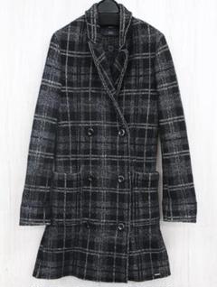 ▲DIESEL/ディーゼル ロングチェスターコート チェック柄 グレーカラーのサムネイル