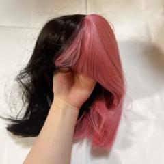 ウィッグ ボブ レディース wig かつら ストレート ブラック×ピンク