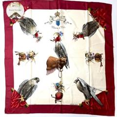 2505-196｜美品｜エルメス カレ 90 スカーフ シルク レッド