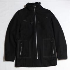 【ARMANI】ピーコート 美品○EMPORIO ARMANI EA7 ピーコート 中綿 厚手 切替 M 黒