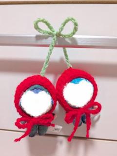 ほわぬい向けボンネット　8cmぬい　さくらんぼ　赤色