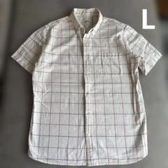 メンズ　コットンチェックシャツ　L