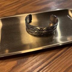 7月21日までの限定価格 Bruce Morgan 1点モノ 14K バングル UNISEX / ナバホ族 Bruce Morgan / 1/4 14K チゼル プレーン バ