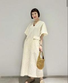 BEAUTY&YOUTH UNITEDARROWSジャガードVネックワンピース ビューティーアンドユース ユナイテッドアローズ ジャガードV