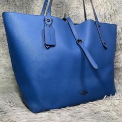 美品 COACH コーチ マーケット トートバッグ ショルダーバッグ ブルー