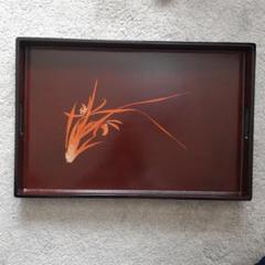 輪島塗　細密　蒔絵　沈金蒔絵　お盆　長方形　三つ組　特産　本堅地　箱付　送料無料 山元清巧堂造 輪島塗 布着本堅地 漆器 木製 沈金 蝶 緻密な
