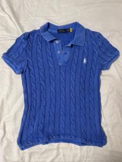 Ralph Lauren ケーブル編み ポロシャツ M 青