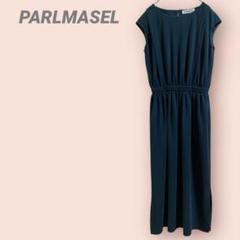 美品PARLMASEL ノースリーブロングワンピース　グリーン系/38