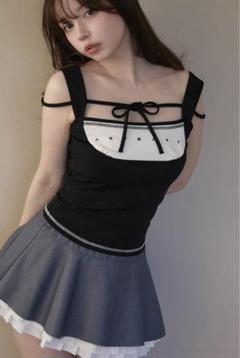 andmary Luca stitch tops black アンドマリー andmary Luca stitch tops black - メルカリ