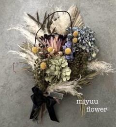 ハンドメイド ドライフラワー スワッグ 花束 ブーケ 壁掛け プレゼント