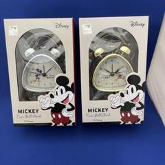 ディズニー　目覚まし時計　ミッキーマウス　ゴールド＆シルバー　2個セット
