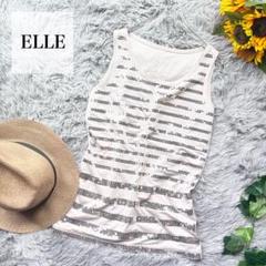 ELLE エル レディース タンクトップ トップス 夏 スパンコール 38