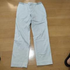 ライトグレー ストレートパンツ ウエストゴム