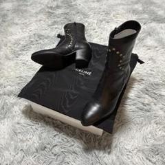 【美品】CELINE 本革 スタッズ 37BLACK〈参考価格175,000円〉