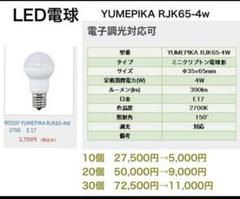 LED電球【YUMEPIKA RJK65-4w】10個27500円→5000円
