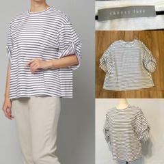 theory luxe MIBBI 袖ねじりデザインカットソーボーダー