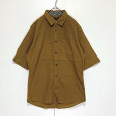 エムケーミッシェルクランオム シャツ 五分袖 胸ポケット 麻混 46 マスタード