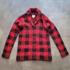 RALPH LAURENショールカラーレッド/ブラックブロックチェックジャケット