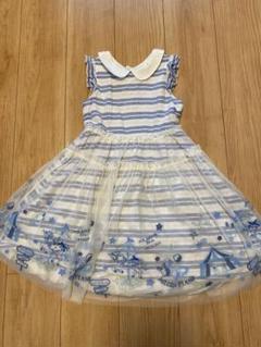 ⭐︎NAJINさま専用⭐︎【美品】メゾピアノ　リボンチュールノースリーブワンピース 花刺しゅうノースリーブワンピース(120 ラベンダー): キッズ
