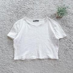 【ZARA】クロップドTシャツ トップス シンプル モダン 万能 ホワイト L