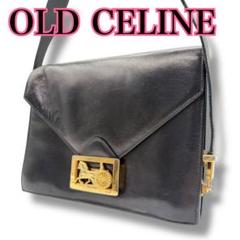 良品 CELINE ハンドバッグ オールレザー ヴィンテージ ブラック レザー