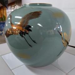 大型陶器花瓶 金箔装飾付き ポイント5倍]信楽焼 大きな 花瓶 コゲ 緋色 八角 12号 おしゃれ