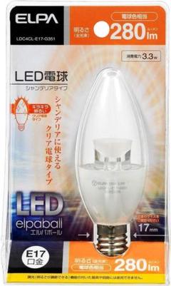 エルパ (ELPA) LED電球シャンデリア形 電球 LED電球 E17