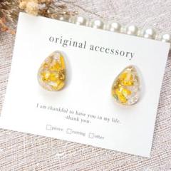 #3897/ハンドメイド♡押し花ドライフラワーレジンピアス