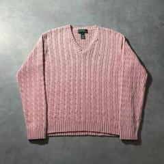 LAUREN RALPH LAUREN cotton sweater 刺繍ロゴ
