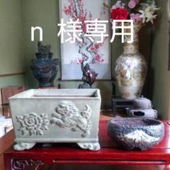 30%割引【超お買い得!】 春日誠昭 ① 富士山桜図長方鉢 盆栽小鉢 ...