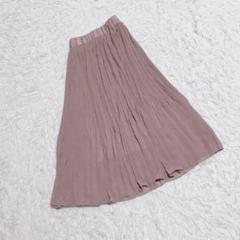 【DHOLIC】プリーツロングスカート シフォン ウエストゴム シアー素材