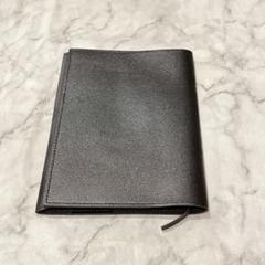 ⭐️ ブックカバー A5判 黒 栞 カード 収納口付き ノートカバー 手帳カバーのサムネイル