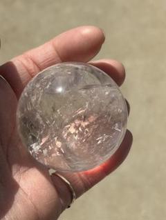 天然石　水晶　スフィア　虹入り