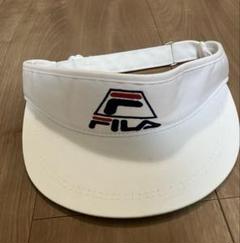 90s FILA サンバイザー キャップ 白 ツバ裏グリーン ヴィンテージ