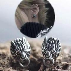 s925 ピアス シルバー ウルフ FF7 ペア クラウド 両耳セット 人気