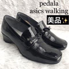 ローファー 23.5 黒 ヒール pedala ぺダラ エナメル レザー リボン ローファー 23.5 黒 ヒール pedala ぺダラ エナメル レザー