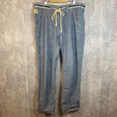 EDWIN ダンガリー デニムパンツ 紐ベルト付き Lサイズ 日本製