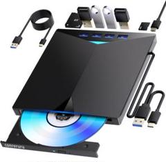 外付けDVDドライブ USB 3.0/Type-Cケーブル付き 静音