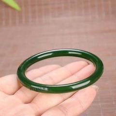 和田玉の碧玉の腕輪の細い穴のホウレンソウの緑色の昆仑碧玉の玉の腕輪M3のサムネイル