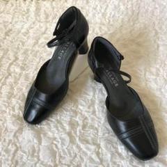 極美品 WALLAGE アシックス 3E 22cm ストラップパンプス レザー