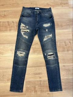 ZARA ダメージ加工 ダークブルーデニム EUR 38