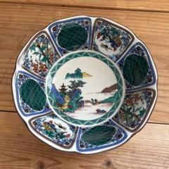 九谷焼　大皿　松月 九谷焼 九谷松月 松月 花鳥図 飾り皿 飾皿 大皿 絵皿 10号 31cm