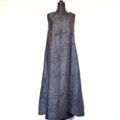【正絹 紬】sizeM~L　ワンピース&バッグ&ポーチ　着物リメイク　2004 着物リメイク 大島紬 ワンピース&バッグ ワンピース アトリエ