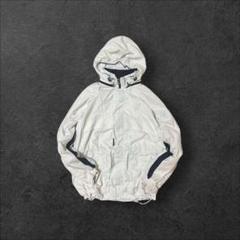 90sUMBRO古着ナイロンジャケット刺繍ロゴ当時物y2kホワイトフーディA85