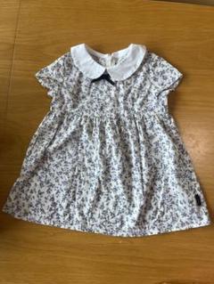 BeBe ワンピース 花柄 襟付き 80