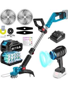 充電式 草刈り機 ブロワー 18V 互換 6Ahバッテリ2個 ブロワー付属のサムネイル