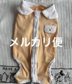 オレンジ色の襟付き　術後服　犬用
