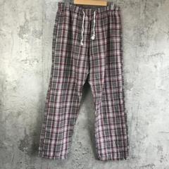 yz6古着　チェックパンツ　パジャマパンツ　グレー　赤　黒　白　90s Y2K
